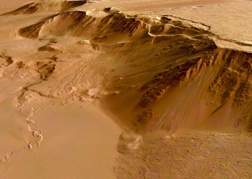 Mars, Olympus Mons, falaise d'accès.jpg
